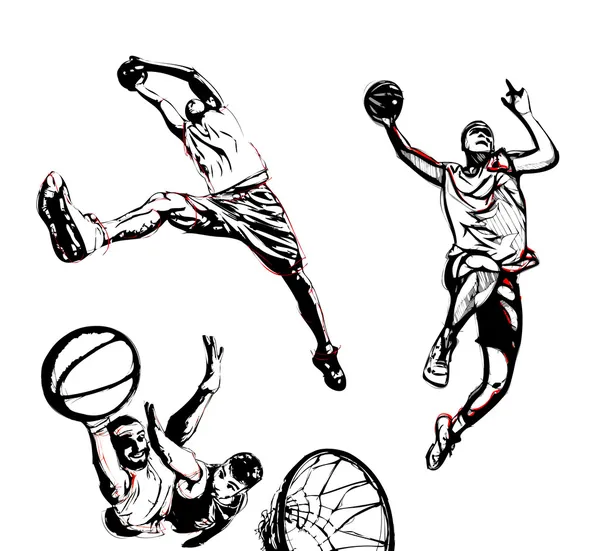 Баскетбольное трио — стоковый вектор