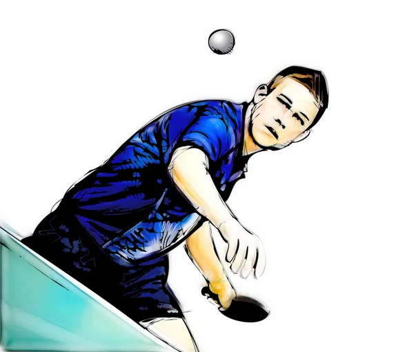 Ping pong player illustration — Stock Photo, Image