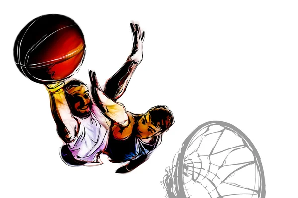 Баскетбол боротьбі ілюстрація — стокове фото