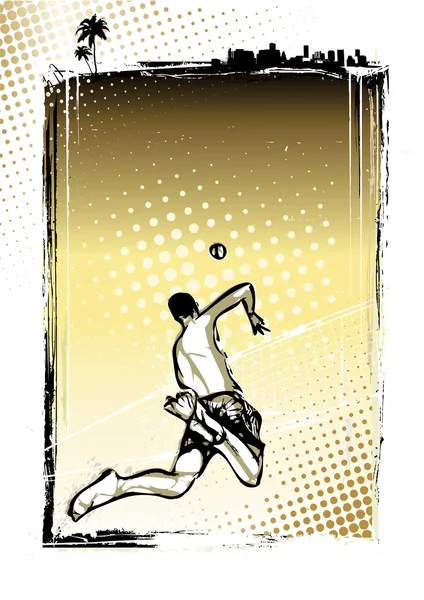 Beachvolleyball-Poster Hintergrund — Stockvektor