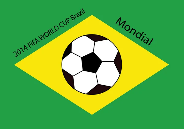Wereld kopje voetbal vlag Brazilië 2014 — Stockvector