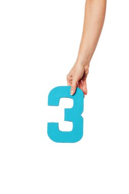 hand holding up the number three from the top clipart