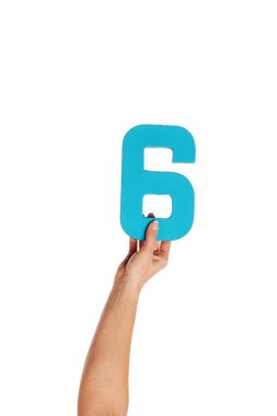 hand holding up the number six from the bottom clipart