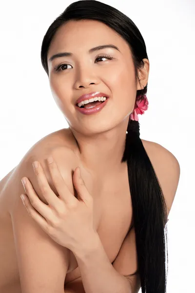 Beautiful topless Asian woman — Stock Photo, Image