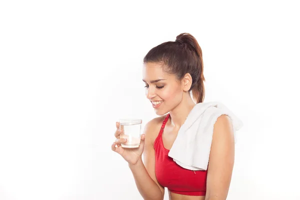 Mujer atleta beber agua —  Fotos de Stock