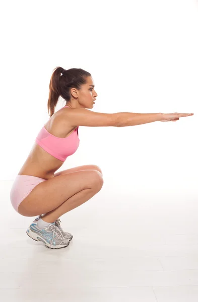 Woman working out doing aerobics — Stock Photo, Image