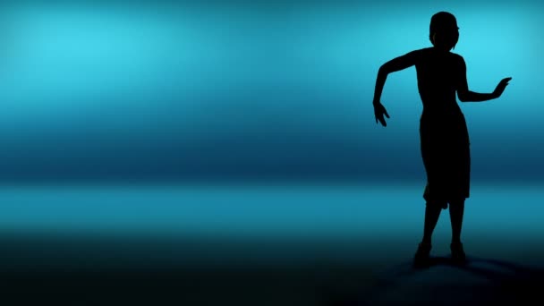 Silhouette woman dancer — Stock Video