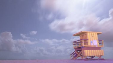 Cankurtaran ev miami beach gökyüzünün Timelapse