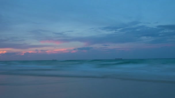 Timelapse захід сонця міамі на пляжі — стокове відео
