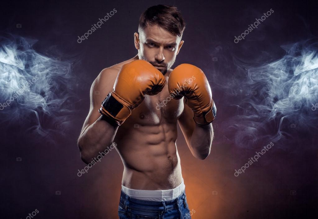 Boxer with boxing gloves — Stock Photo © nelka7812 33709589