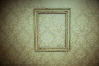 duvar kağıdı asılı boş vintage ahşap çerçeve