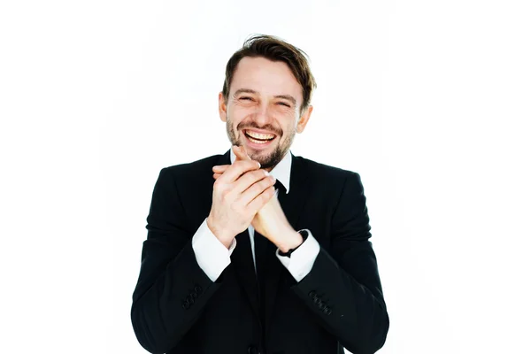 Homem de negócios feliz rindo — Fotografia de Stock