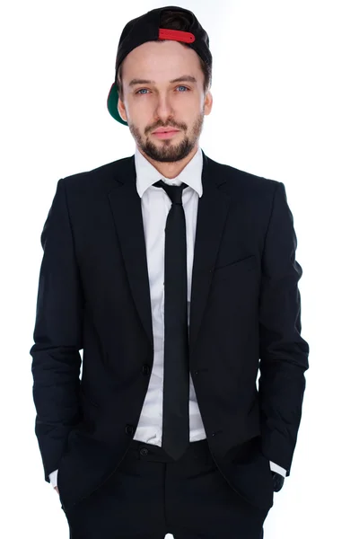 Businessman wearing a baseball cap — Stock Photo, Image