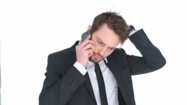 şaşkın işadamı mobil bir söz