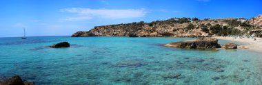 Cala Tarida in Ibiza beach San Jose at Balearic Islands clipart