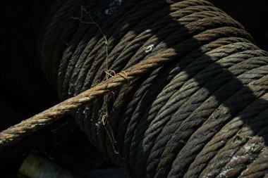 eski hawser üzerinde davul bir ırgat veya vinç