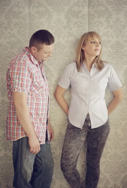 Couple ignoring each other after an argument — Stock Photo, Image