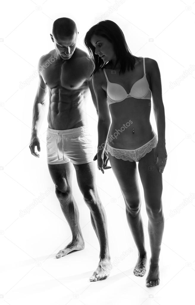Two Young Couple Showing Perfect Body Figures