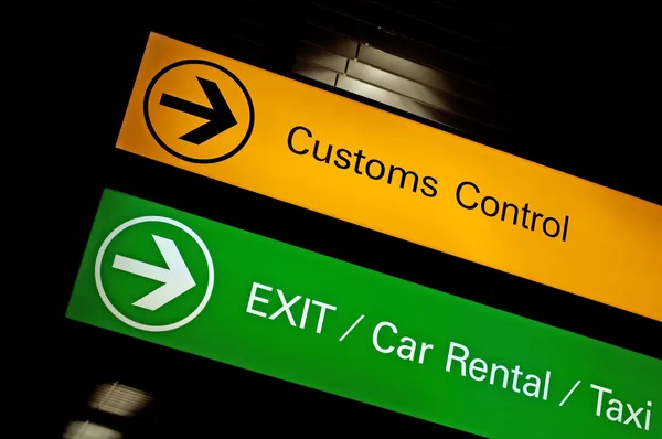 Customs control sign. Stock Picture