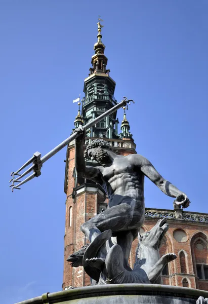 Deus do mar. A estátua de Netuno . — Fotografia de Stock