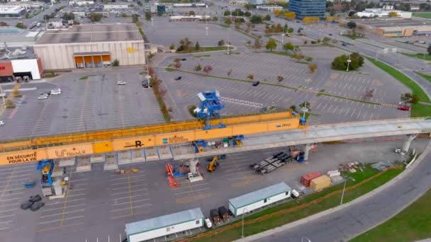 Montreal Canadá Octubre 2021 Construcción Nueva Red Ferroviaria Ligera Automatizada — Vídeos de Stock