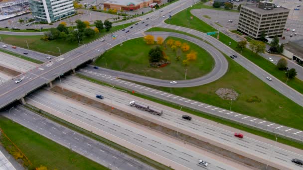 Caméra Vue Par Drone Intersection Boulevard Jean Autoroute Pointe Claire — Video