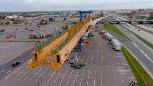 Kamera Pandangan Drone Dari Lokasi Konstruksi Rem Metropolitan Express Network — Stok Video