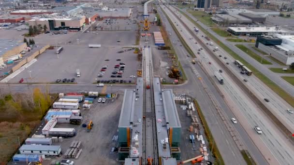 Montreal Kanada November 2021 Situs Konstruksi Stasiun Fairview Dari Jaringan — Stok Video