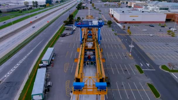 Montreal Kanada October 2021 Situs Konstruksi Jaringan Kereta Ringan Otomatis — Stok Video