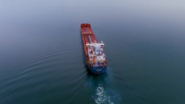 Montreal Kanada November 2021 Självlossande Bulkfartyg Algoma Mariner Navigerar Lawrence — Stockvideo