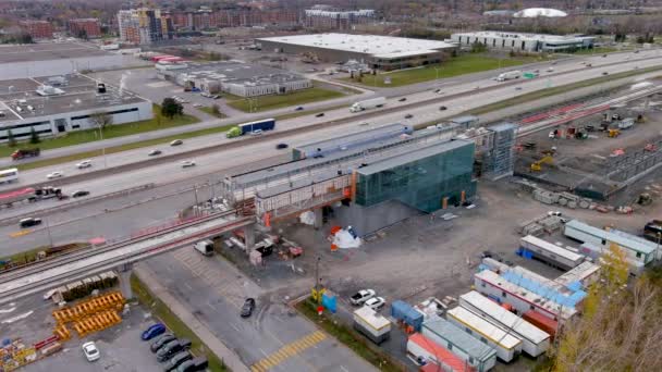 Montreal Kanada November 2021 Baustelle Des Fairview Bahnhofs Für Das — Stockvideo