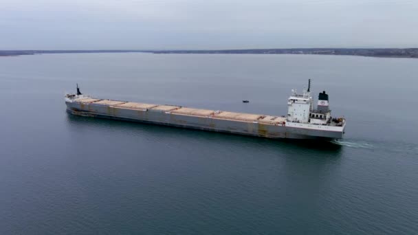 Beauharnois Salaberry Quebec Kanada November 2021 Kaministiqua Bulk Carrier Schiff — Stockvideo