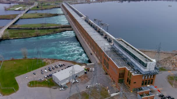 Beauharnois Salaberry Canada November 2021 View Beauharnois Hydroelectric Generating Station — 비디오