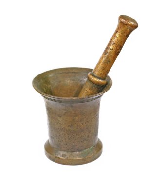 eski bronz mortar.isolated.