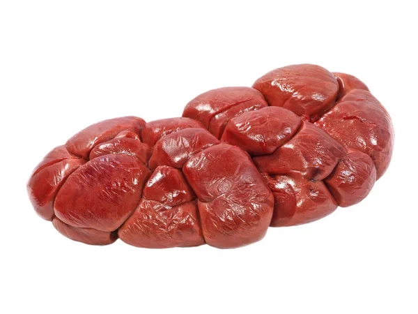 Beef kidney taken closeup.Isolated. — Stock Photo, Image