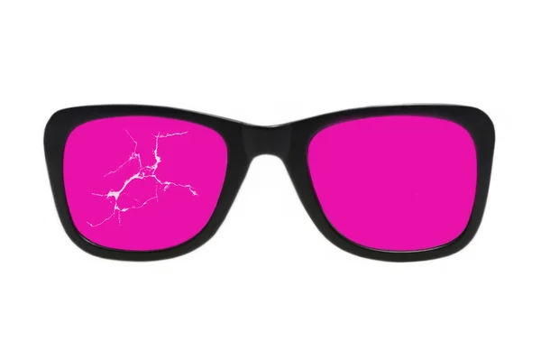 Rozbité růžové brýle. — Stock fotografie