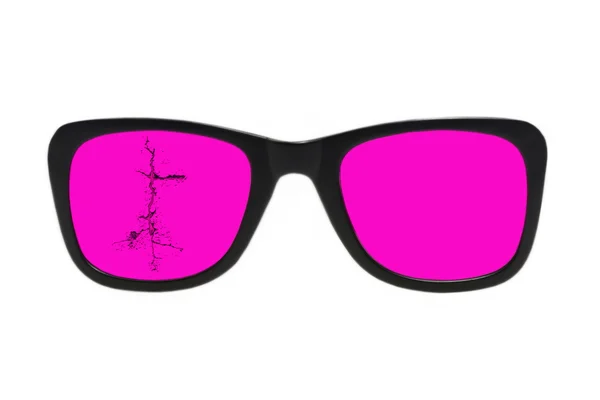 Trasiga rosa glasses.isolated. — Stockfoto