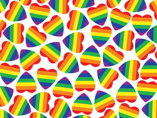 A lot hearts with gay pride flag inside on white.Background. — Stock Photo, Image