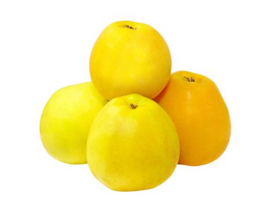 Altın apples.isolated yığını.