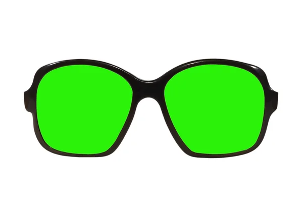 Zielony glasses.isolated. — Zdjęcie stockowe