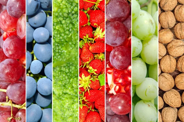 Rijpe kleurrijke vruchten en groenten. — Stockfoto