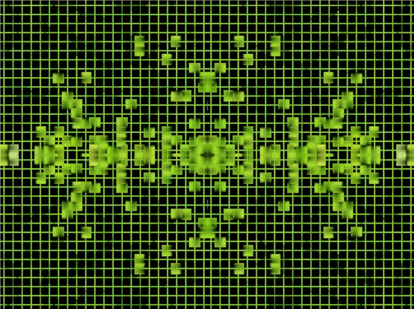 Абстрактный фон калейдоскопа в зеленой клетке . — стоковое фото