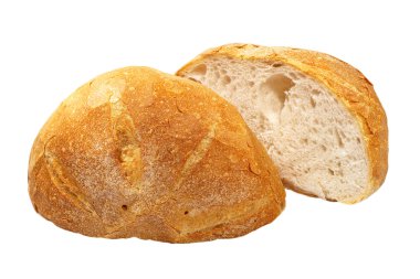 iştah açıcı bread.isolated iki yarısı.
