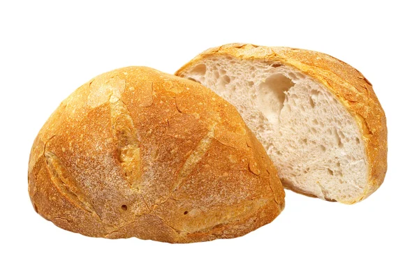 Two halves of appetizing bread.Isolated. — Stock Photo, Image