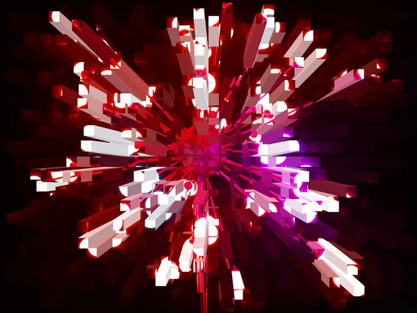 Rote quadratische Form geometrische helle Sternexplosion. — Stockfoto
