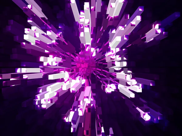 Lila quadratische Form geometrische helle Sternexplosion. — Stockfoto