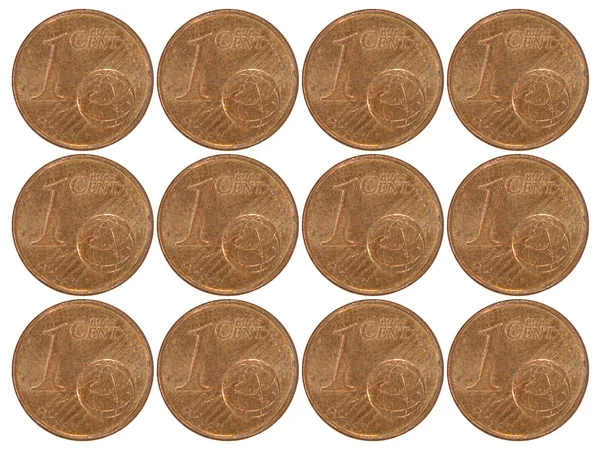 Ein-Euro-Cent-Collage. — Stockfoto