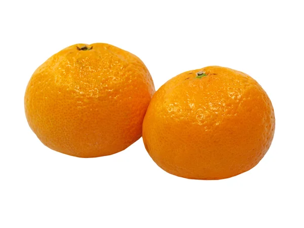 两个成熟 mandarin.isolated. — 图库照片