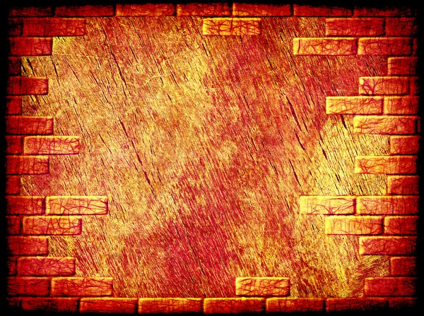 Grungy fundo abstrato com borda de quadro de tijolo . — Fotografia de Stock