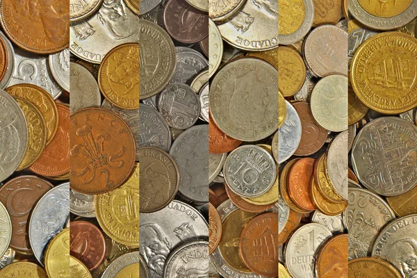 Collage of different coins. — Stock Photo, Image